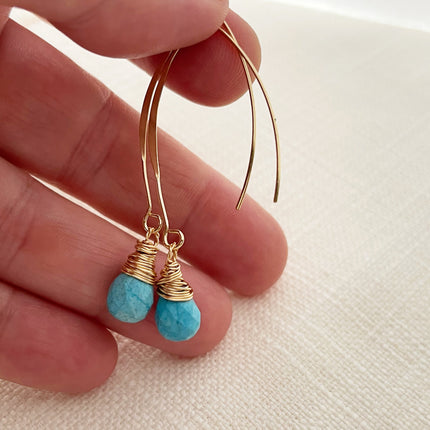 Turquoise Drop 14k Gold Filled Earrings