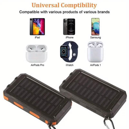 USB Portable Charger 10000mAh Solar Power Bank for Cell Phone and Laptops