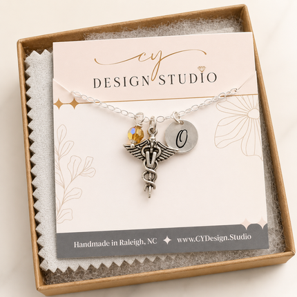 Personalized Veterinarian Sterling Silver Necklace