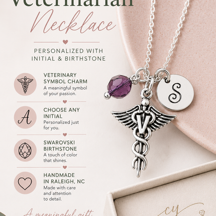 Personalized Veterinarian Sterling Silver Necklace