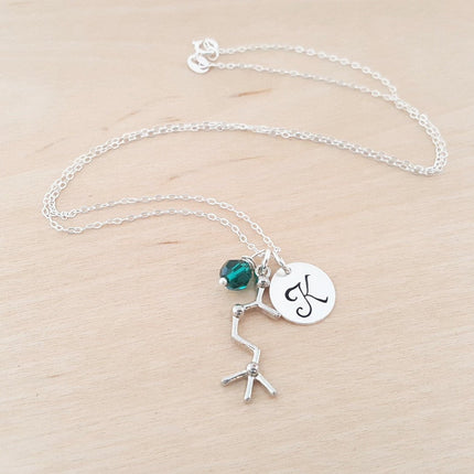 Personalized Acetylcholine Necklace – Sterling Silver, Birthstone & Initial