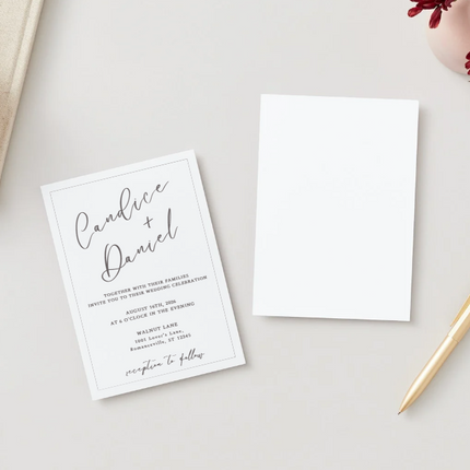 Minimalist Wedding Invitation Template | Editable in Canva | Instant Download | Modern Printable Invite | 5x7 Wedding Invitation