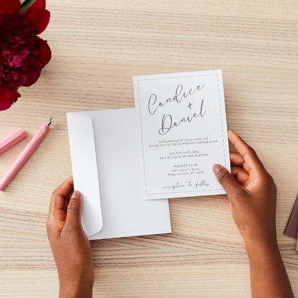 Minimalist Wedding Invitation Template | Editable in Canva | Instant Download | Modern Printable Invite | 5x7 Wedding Invitation