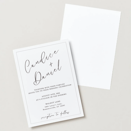 Minimalist Wedding Invitation Template | Editable in Canva | Instant Download | Modern Printable Invite | 5x7 Wedding Invitation