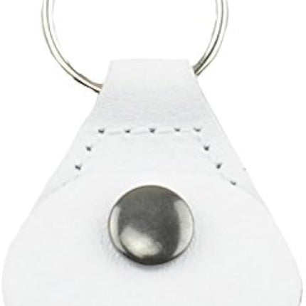 Leather Guitar Pick Holder Keychain – Snap Case for Picks – Black, Brown, Tan or White – Gift for Guitar Player