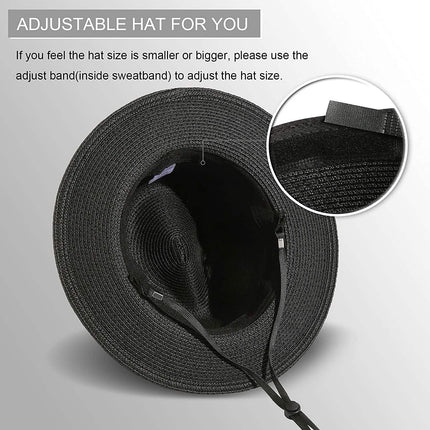Women Wide Brim Straw Panama Roll up Hat