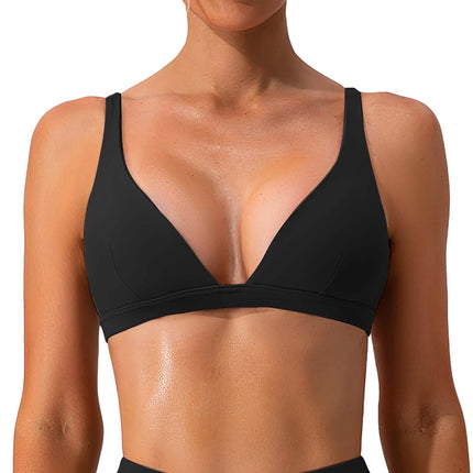 Women's Deep V-Neck U-Shaped Back Sports Bra