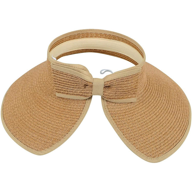 Women's Wide Brim Roll-up Straw Sun Hat Sun Visor