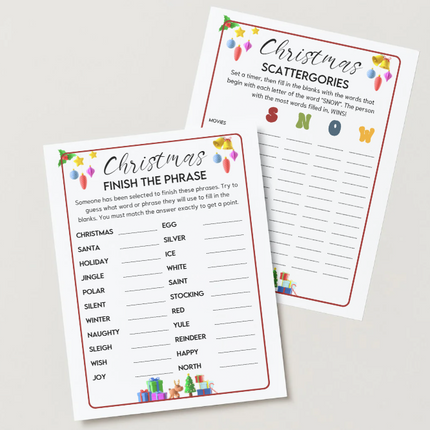 Christmas Party Games Bundle – Printable Holiday Fun!